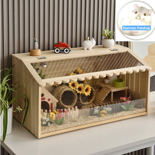 Lồng gỗ mặt mica cho Hamster, Guinea Pig , thỏ, sóc, chinchilla, bò sát