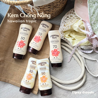 [SPF 30/50/70] Kem Chống Nắng Căng Bóng Hawaiian Tropic Sheer Touch Dòng Tạo Nhũ Lấp Lánh Và Cấp Ẩm Giữ Nước Cho Làn Da