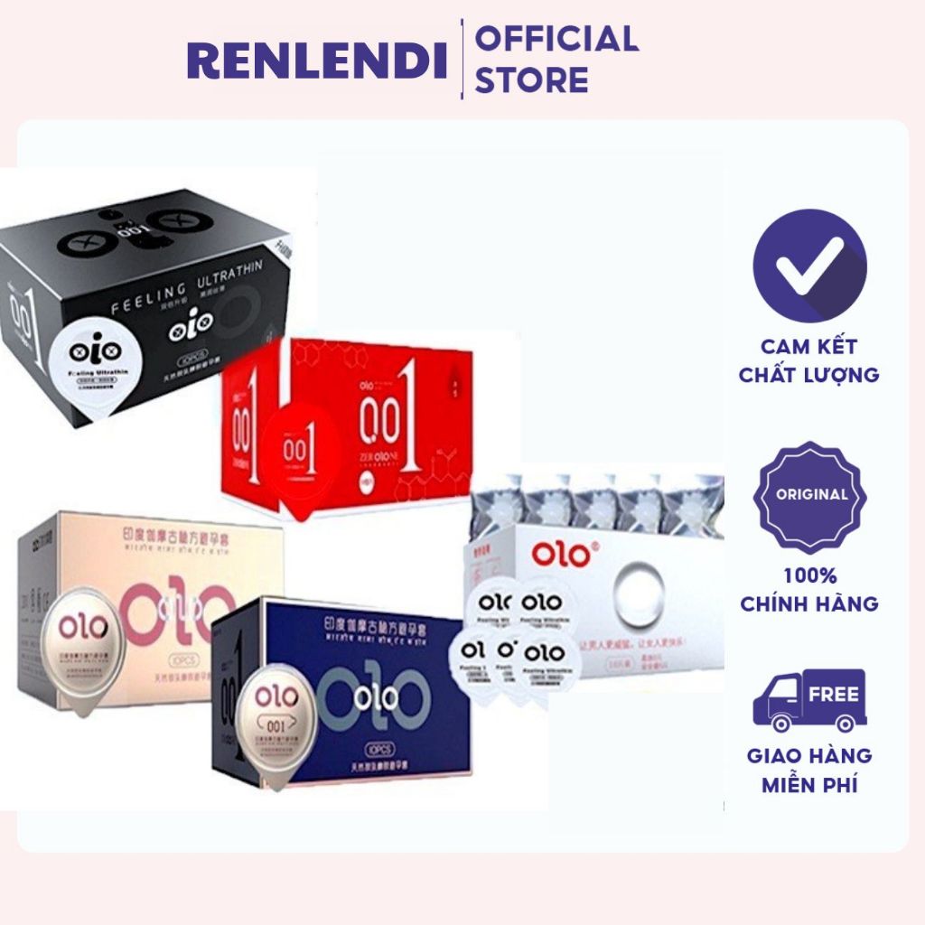 Bao cao su siêu mỏng OLO 0.01mm - kéo dài thời gian, nhiều Gel giúp cảm xúc thăng hoa - renlendi store