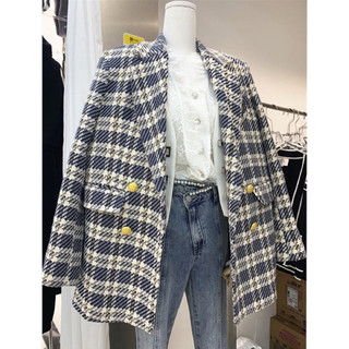ÁO KHOÁC BLAZER DẠ KẺ QCCC( CÓ ẢNH THẬT-SẴN) DT04