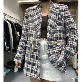 ÁO KHOÁC BLAZER DẠ KẺ QCCC( CÓ ẢNH THẬT-SẴN) DT04