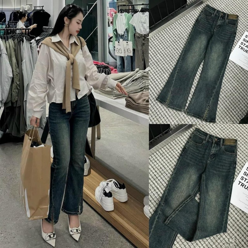 MÃ 352 QUẦN JEAN LOE XẺ GẤU MAC DA-MÃ LOE XẺ MÁC DA