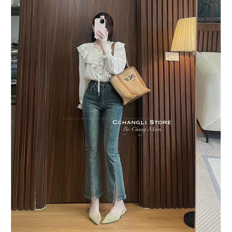 MÃ 352 QUẦN JEAN LOE XẺ GẤU MAC DA-MÃ LOE XẺ MÁC DA