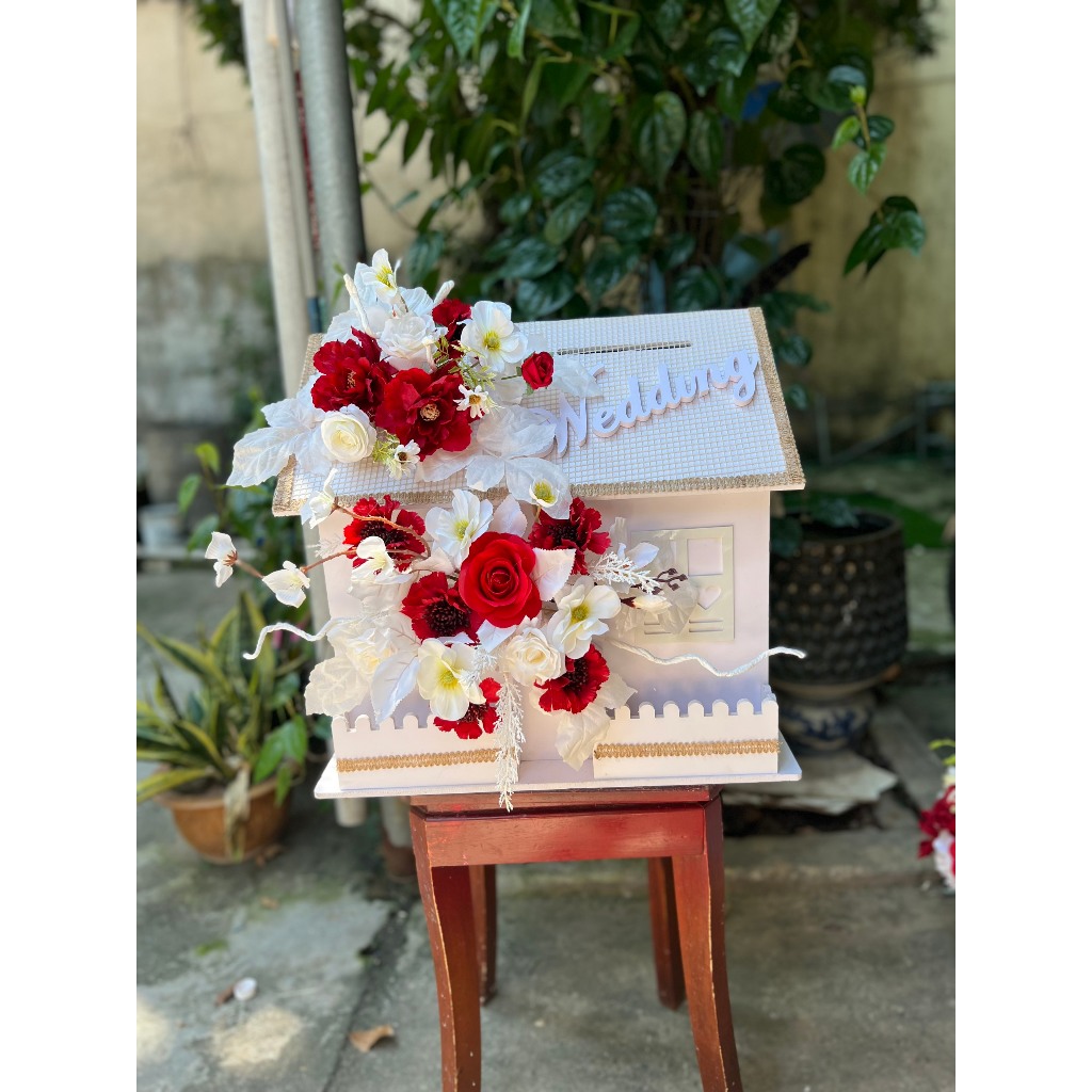 Thùng Đựng Phong Bì Decor Ngày Cưới Hình Trái Ngôi nhà - Phụ Kiện Đồ Cưới