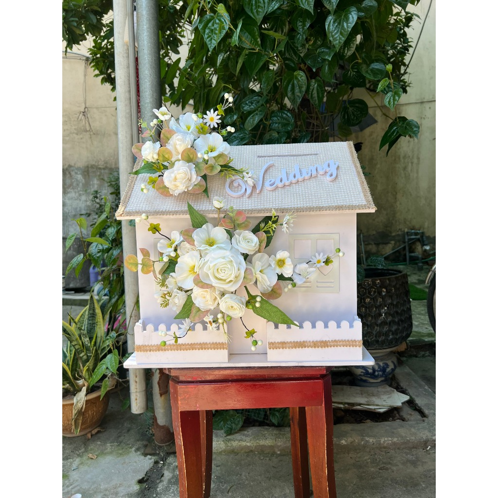 Thùng Đựng Phong Bì Decor Ngày Cưới Hình Trái Ngôi nhà - Phụ Kiện Đồ Cưới