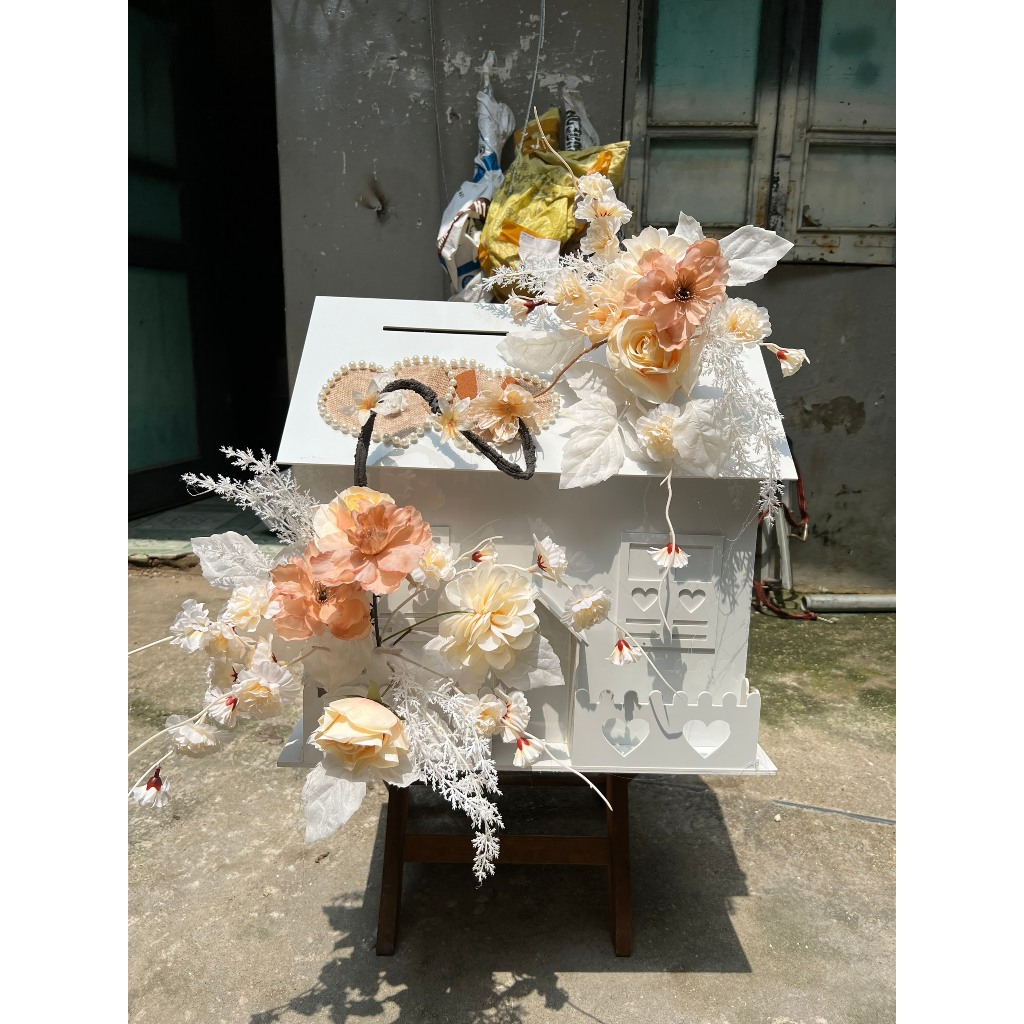 Thùng Đựng Phong Bì Decor Ngày Cưới Hình Trái Ngôi nhà - Phụ Kiện Đồ Cưới