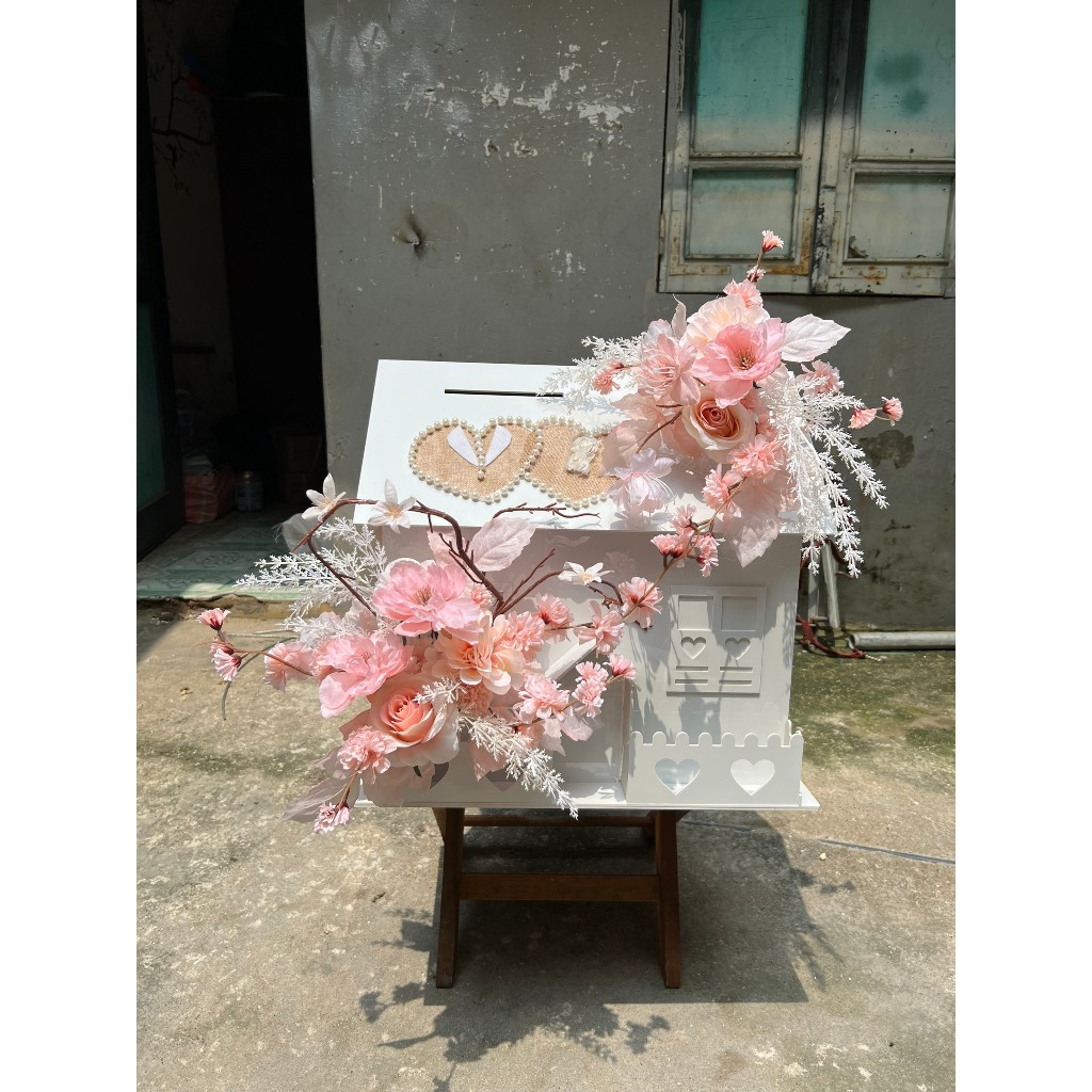 Thùng Đựng Phong Bì Decor Ngày Cưới Hình Trái Ngôi nhà - Phụ Kiện Đồ Cưới