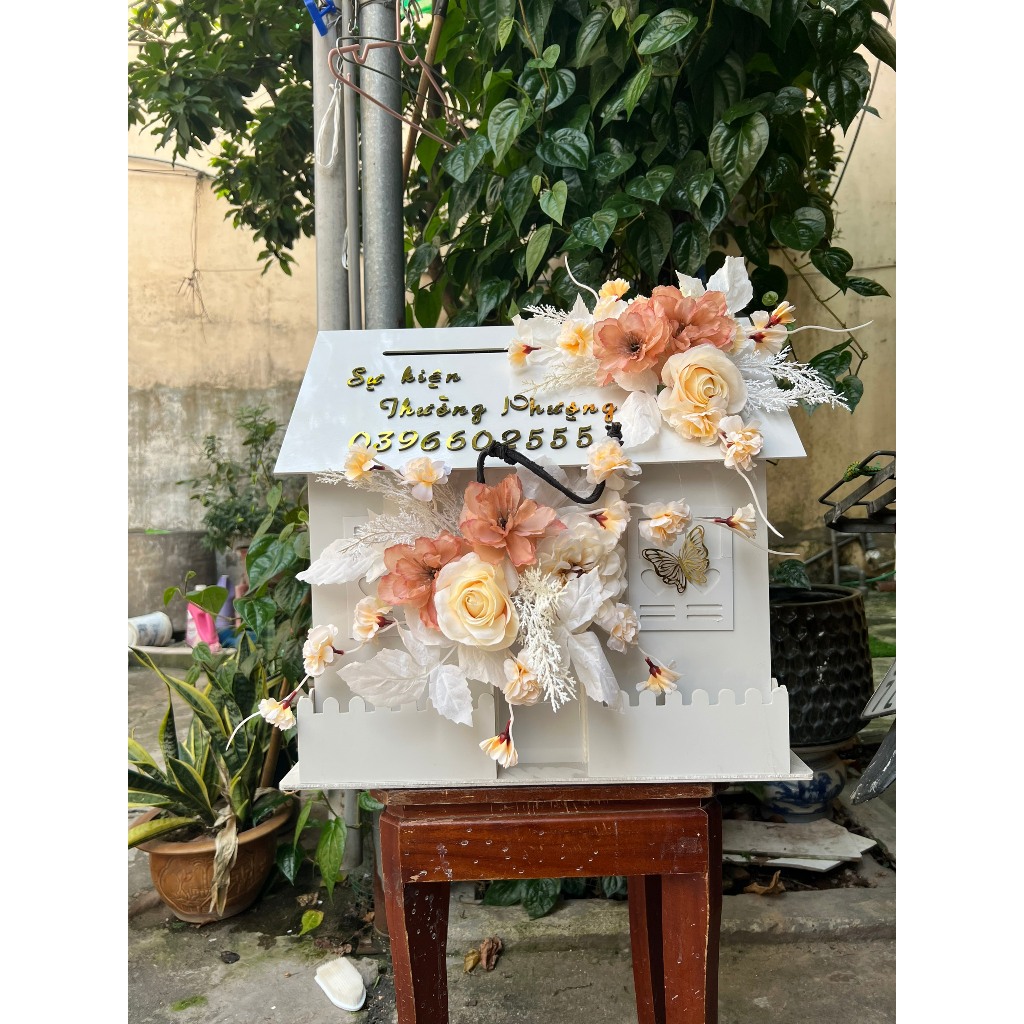 Thùng Đựng Phong Bì Decor Ngày Cưới Hình Trái Ngôi nhà - Phụ Kiện Đồ Cưới