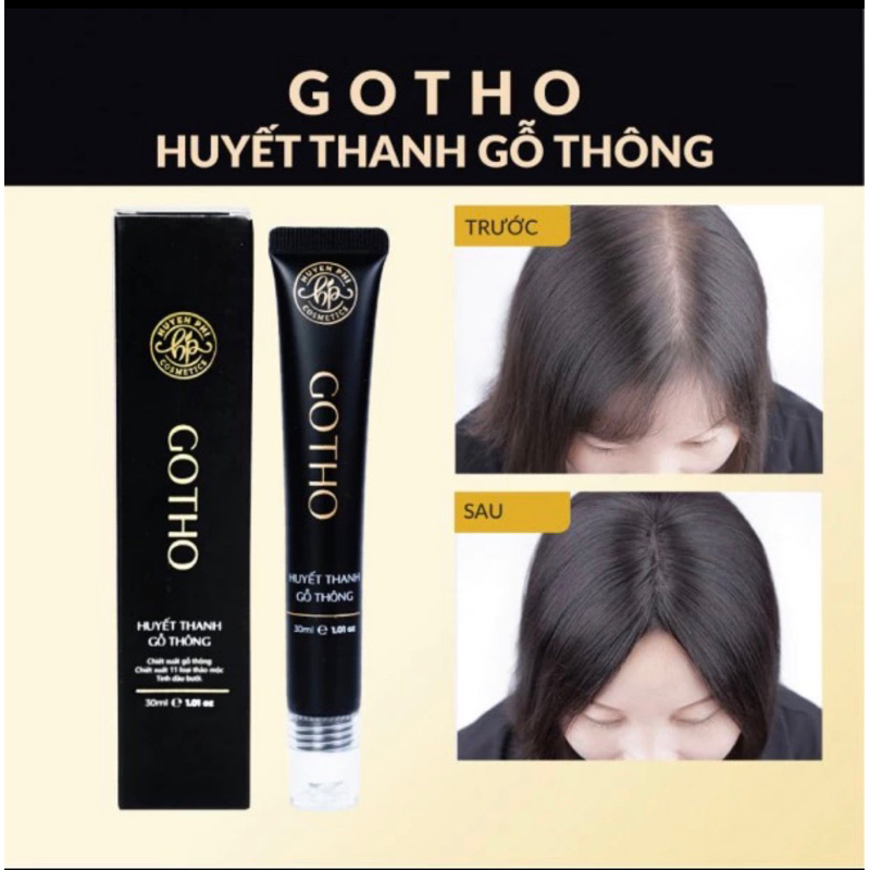 Kích mọc tóc Huyền Phi Gotho huyết thanh gỗ thông lăn mọc tóc tặng kèm 1 tẩy da chết da đầu 30ml