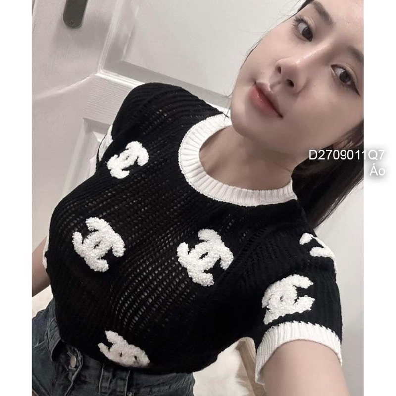 Áo len lưới tay ngắn họa tiết c6 sang trọng VIENS STORE