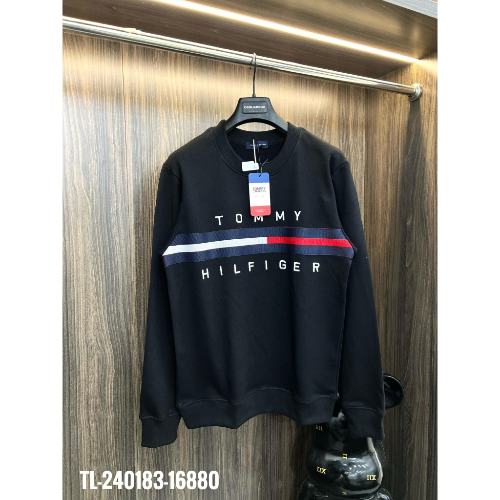 Áo nỉ nam nữ Sweater Tommy Thêu chữ ký. Áo Nỉ Tommy Chữ Thêu Siêu Ấm hot trend Nam Nữ Thu Đông 2023 queenshop