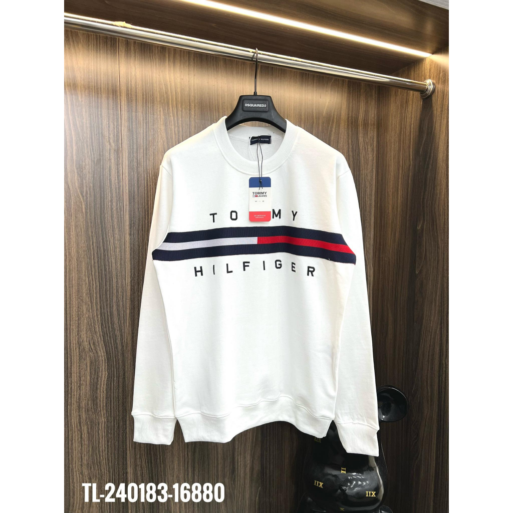 Áo nỉ nam nữ Sweater Tommy Thêu chữ ký. Áo Nỉ Tommy Chữ Thêu Siêu Ấm hot trend Nam Nữ Thu Đông 2023 queenshop