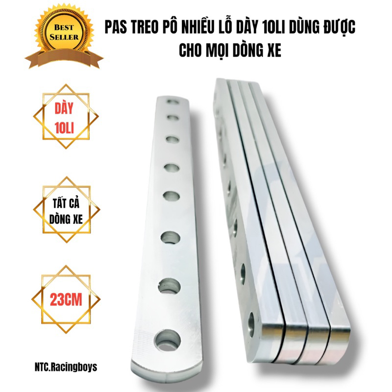 Pat treo pô nhôm cnc chất lượng tốt dày cứng cáp, hoạ tiết nổi bật, lắp ráp được nhiều dòng xe thị trường ưa chuộng