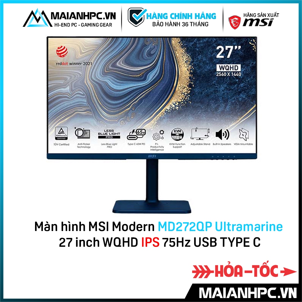 Màn hình đồ họa hiện đại MSI Modern MD272QP Ultramarine 27inch 2k IPS