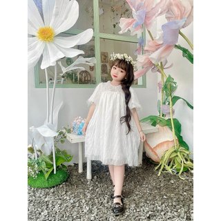 Váy trắng cho bé gái BABYSTORE88 - đầm ren công chúa 2 lớp trẻ em hàng thiết kế 1 2 3 4 5 6 7 8 tuổi V75