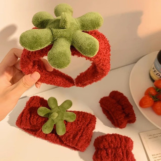 Băng đô cài tóc băng đô rửa mặt trái dâu dễ thương