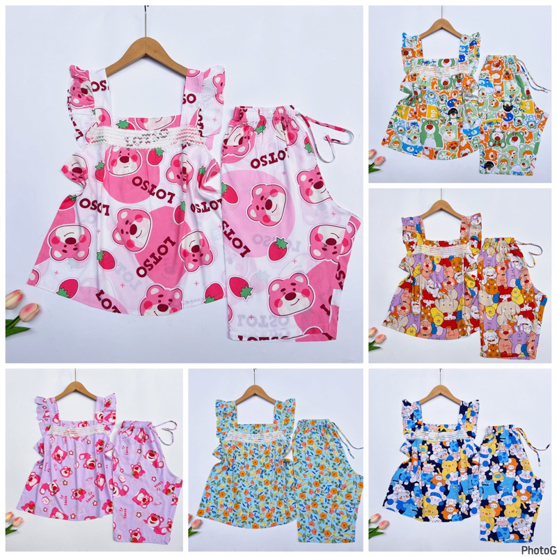 Đồ bộ tole nữ, bộ lanh lửng cánh tiên phối ren 42-75kg F21 VNXK - Pigbabystore