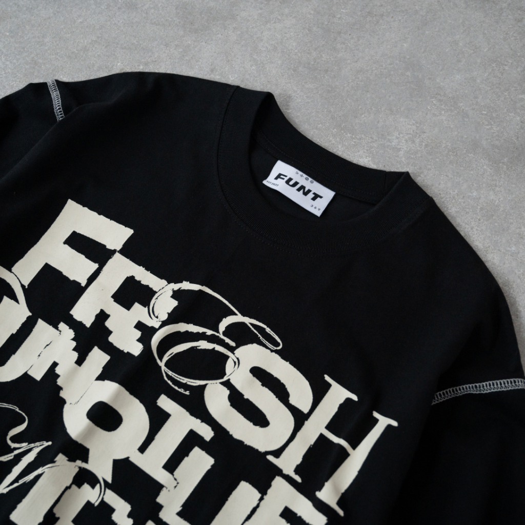 Áo Thun Unisex Tay Lỡ FUNT SLOGAN V2 100% Cotton Thoáng Mát, Co Giãn Tốt