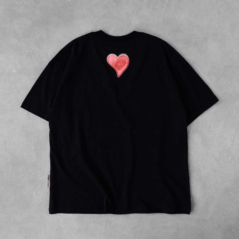 Áo Thun Tay Lỡ Unisex FUNT SPREAD LOVE BLACK