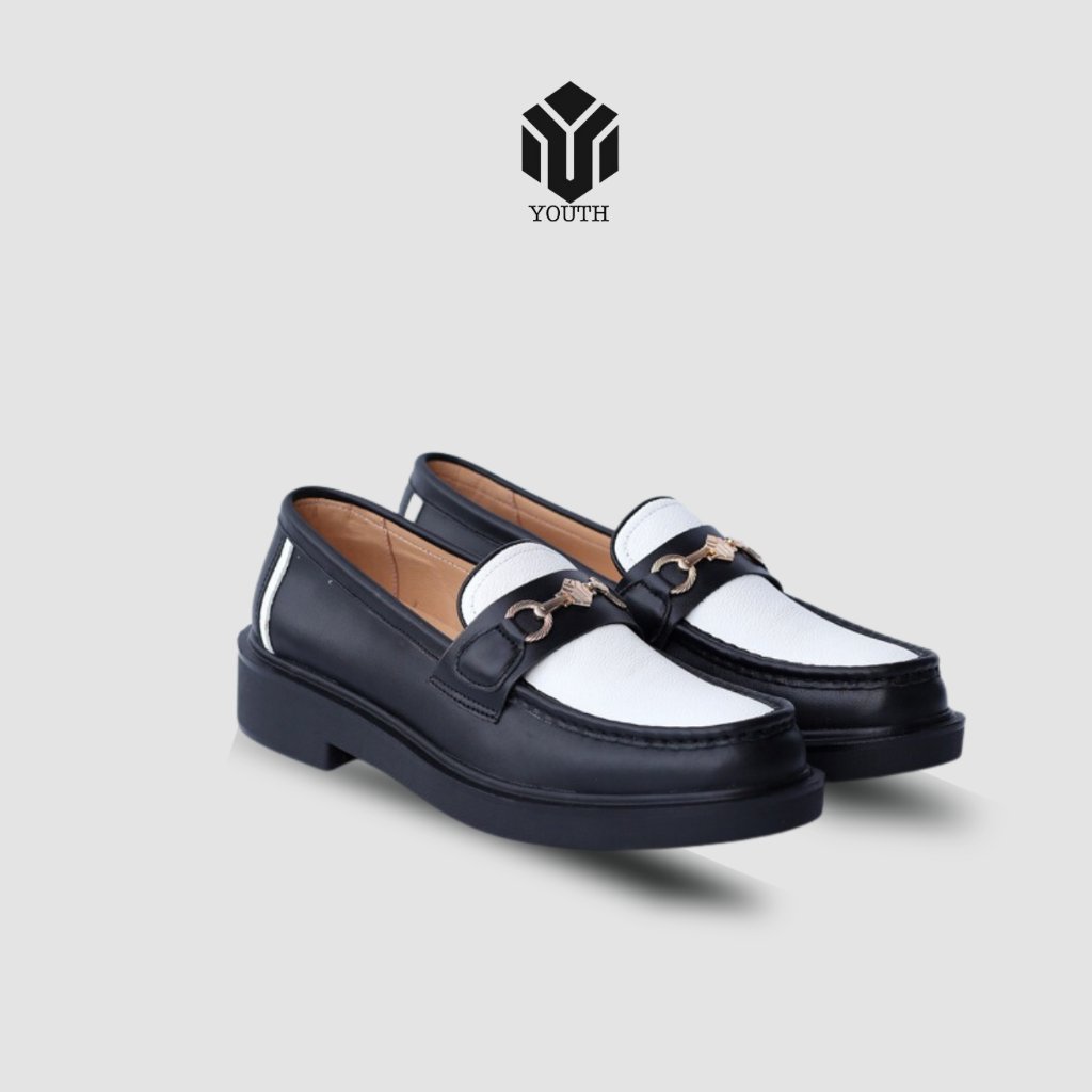 Giày Penny YOUTH LOAFER - BLACK OFF WHITE - Da Bò ( Bảo Hành 18 Tháng ) - YH667