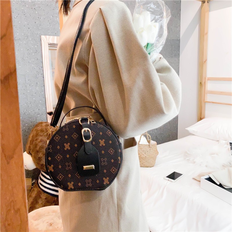 Túi xách nữ đeo vai, đeo chéo tròn họa tiết