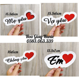 SET 10 Cái Banner, Toper, Thiệp cài CHỦ ĐỀ GIA ĐÌNH trang trí bó hoa, hộp quà, bánh kem