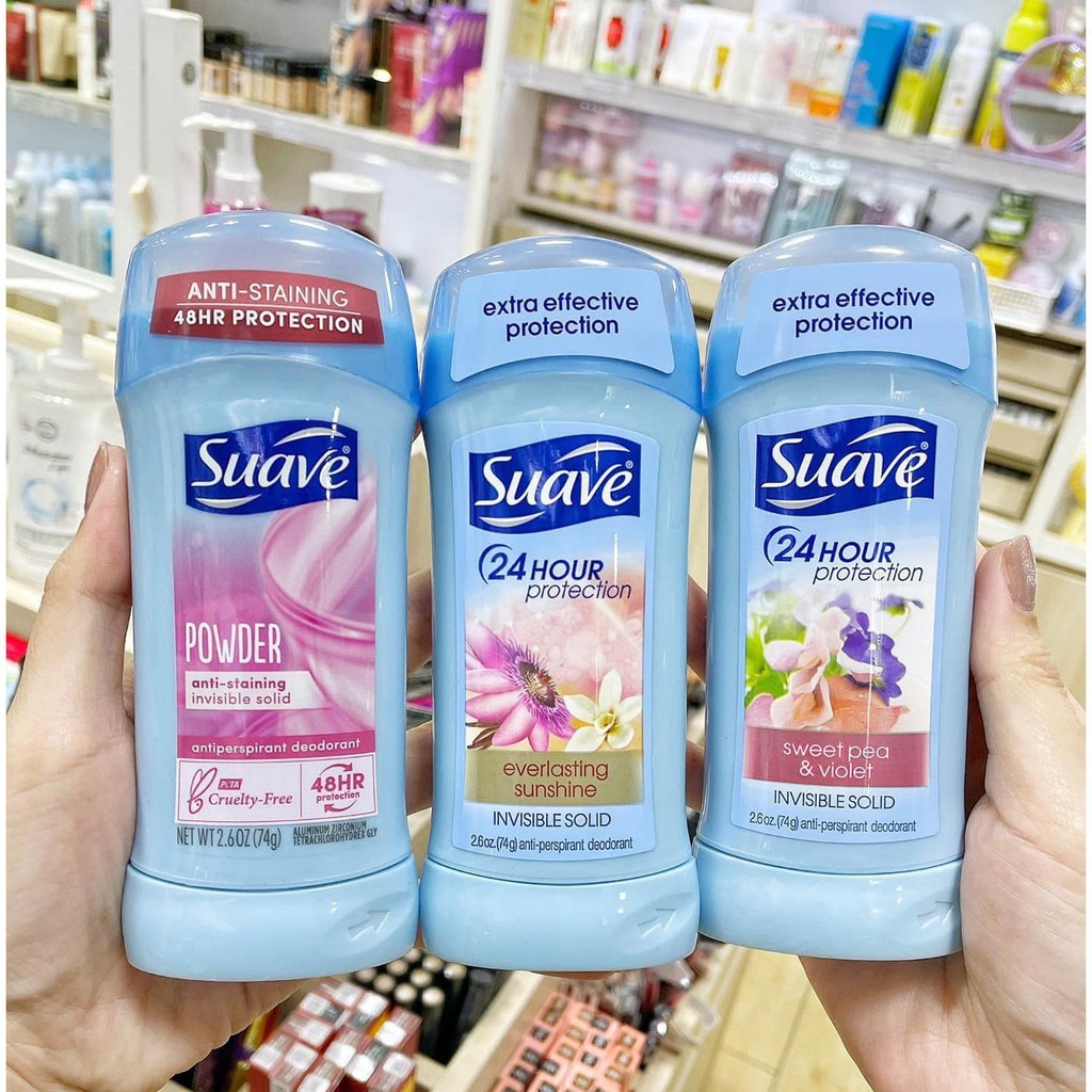 Lăn Sáp Khử Mùi Suave 24h Protection Invisible Solid 74g - Mỹ