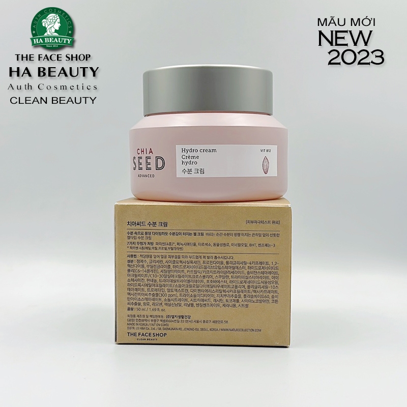 Kem dưỡng ẩm sáng mịn da trắng da phục hồi da hư tổn The Face Shop Chia Seed Hydro Advanced Hydro Cream 50ml