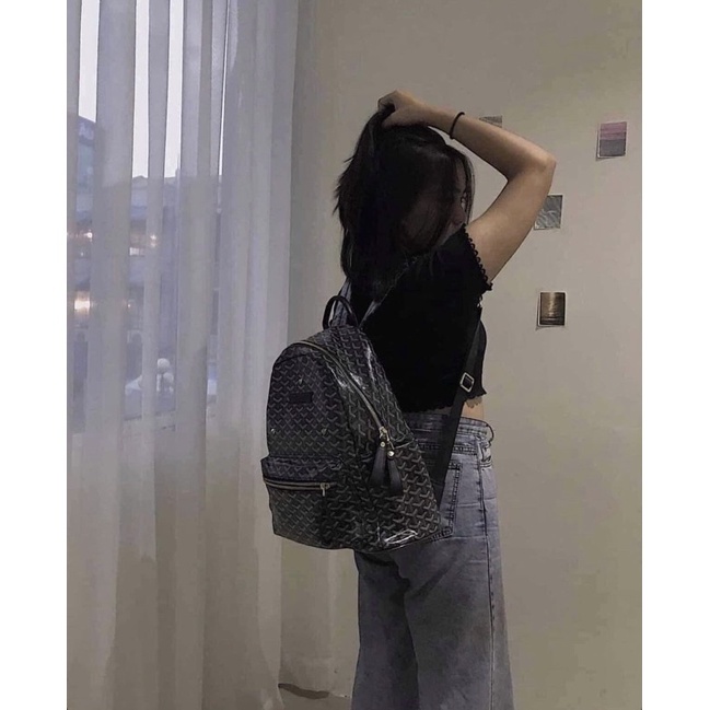 Balo EDMOND MASION MONOGRAM màu trắng tặng ví nhỏ, móc  khóa cún