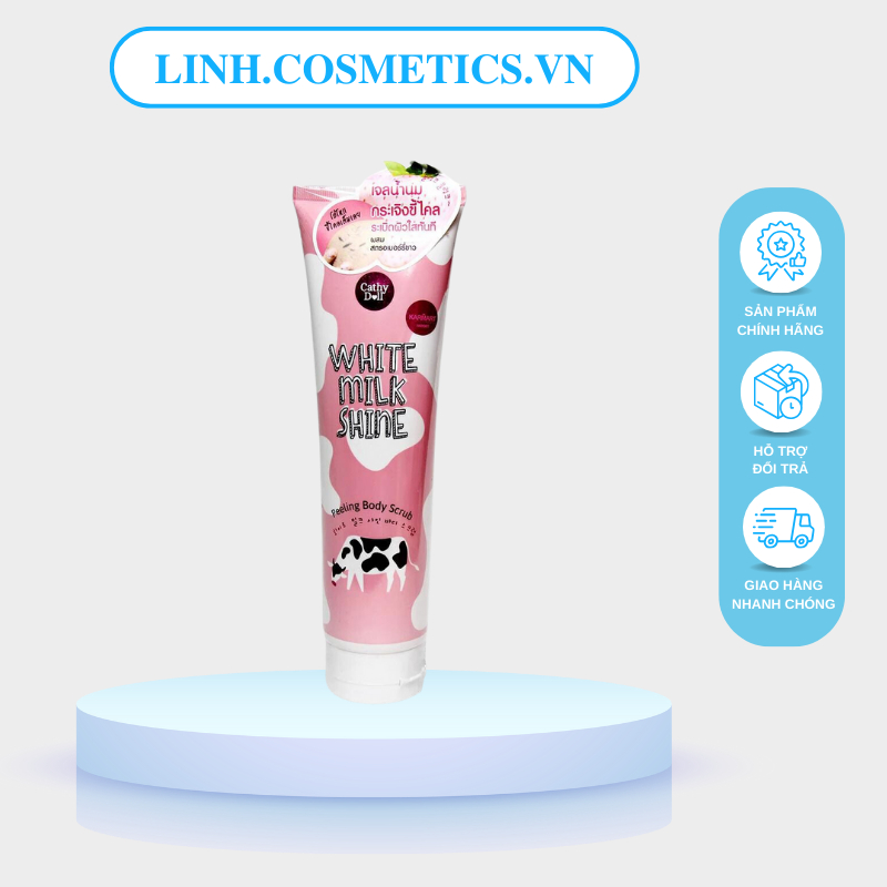 Tẩy tế bào chết Cathy Doll White Milk Shine Peeling Body Scrub 320ml Thái Lan chính hãng NỘI ĐỊA THÁ
