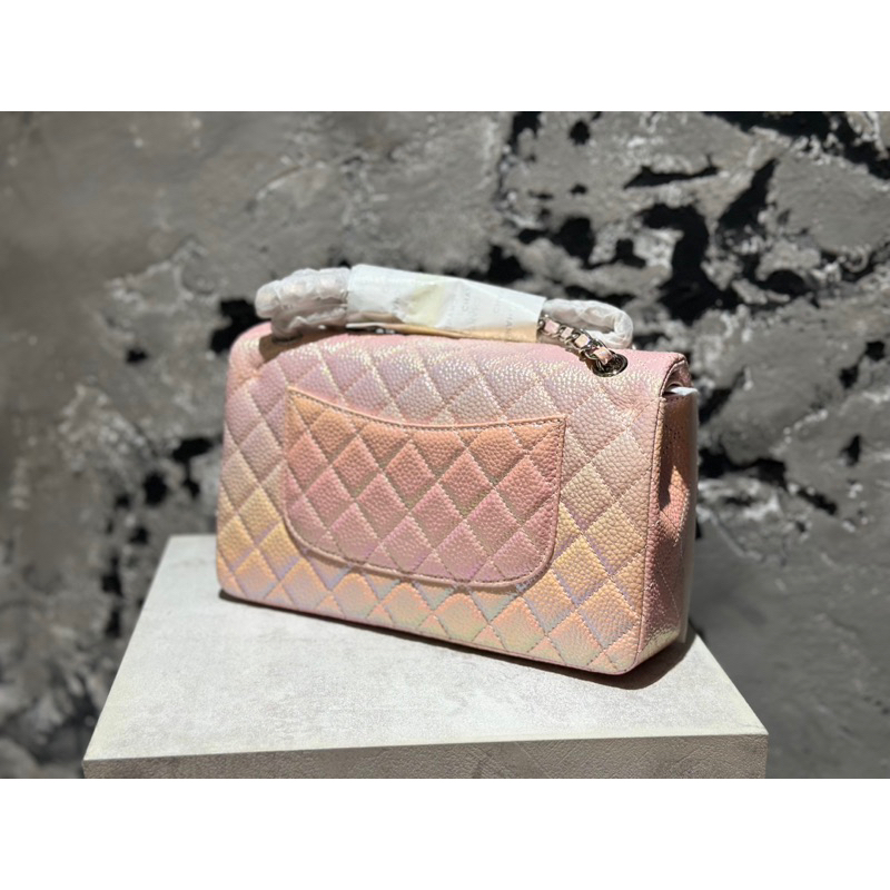 Túi đeo chéo Cha.nel classic chất da sần caviar size 25cm