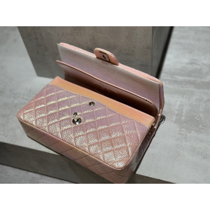 Túi đeo chéo Cha.nel classic chất da sần caviar size 25cm