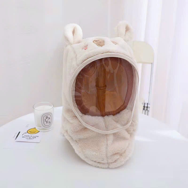 Mũ em bé mùa đông ấm khăn quàng cổ mũ có kính cho bé