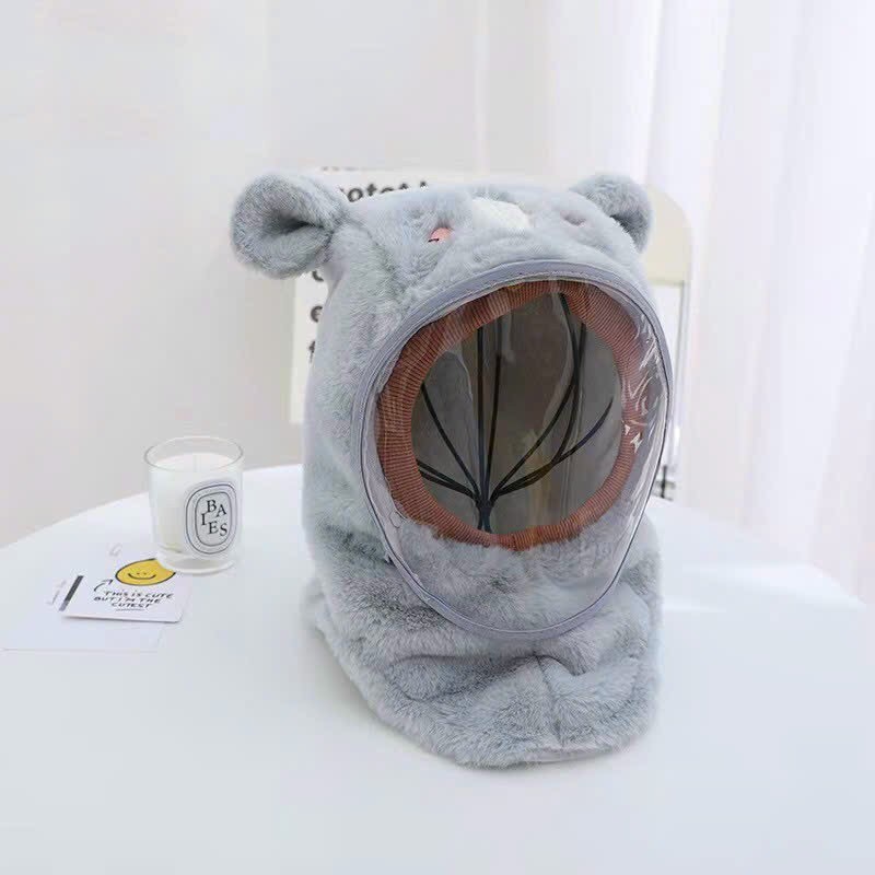 Mũ em bé mùa đông ấm khăn quàng cổ mũ có kính cho bé