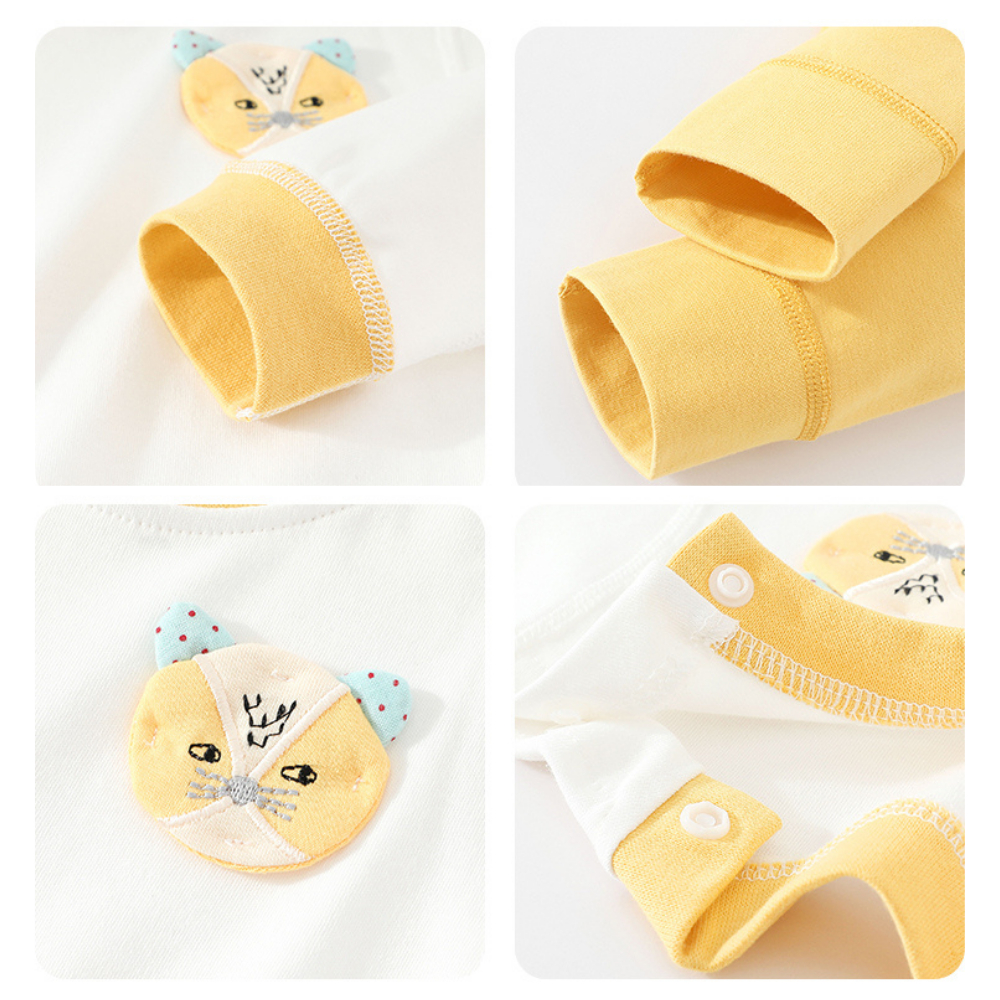 Quần áo thu đông cài vai cho bé trai bé gái size từ 8-12kg quần cạp cao chất vải cotton mềm mịn BODM02