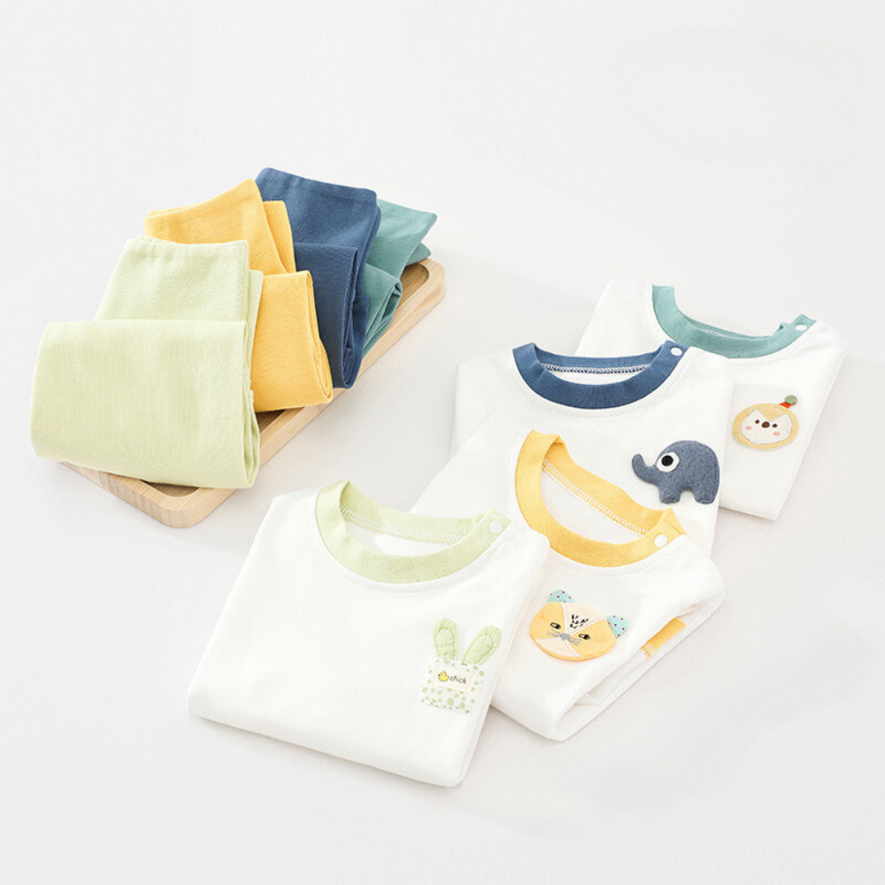 Quần áo thu đông cài vai cho bé trai bé gái size từ 8-12kg quần cạp cao chất vải cotton mềm mịn BODM02