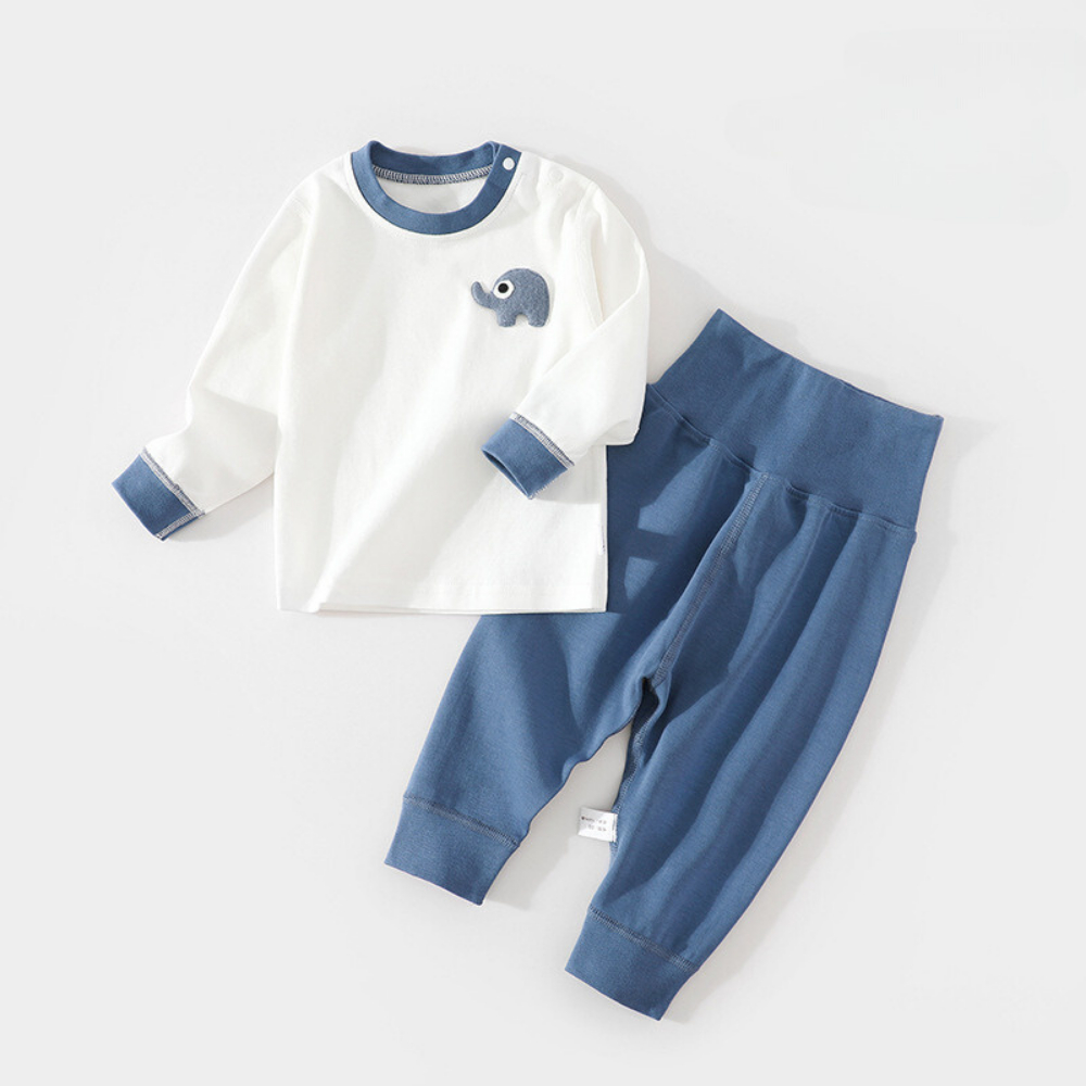 Quần áo thu đông cài vai cho bé trai bé gái size từ 8-12kg quần cạp cao chất vải cotton mềm mịn BODM02