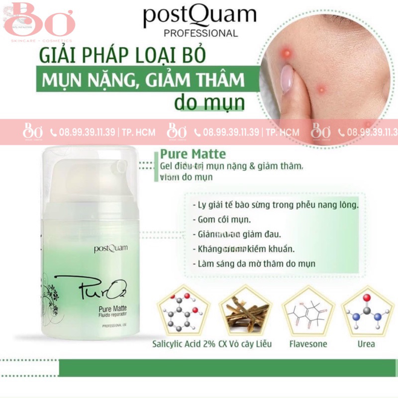 (Hoả Tốc) Kem dưỡng PostQuam Pure Matte chuyên dành cho mụn nặng và giảm thâm sau mụn hiệu quả