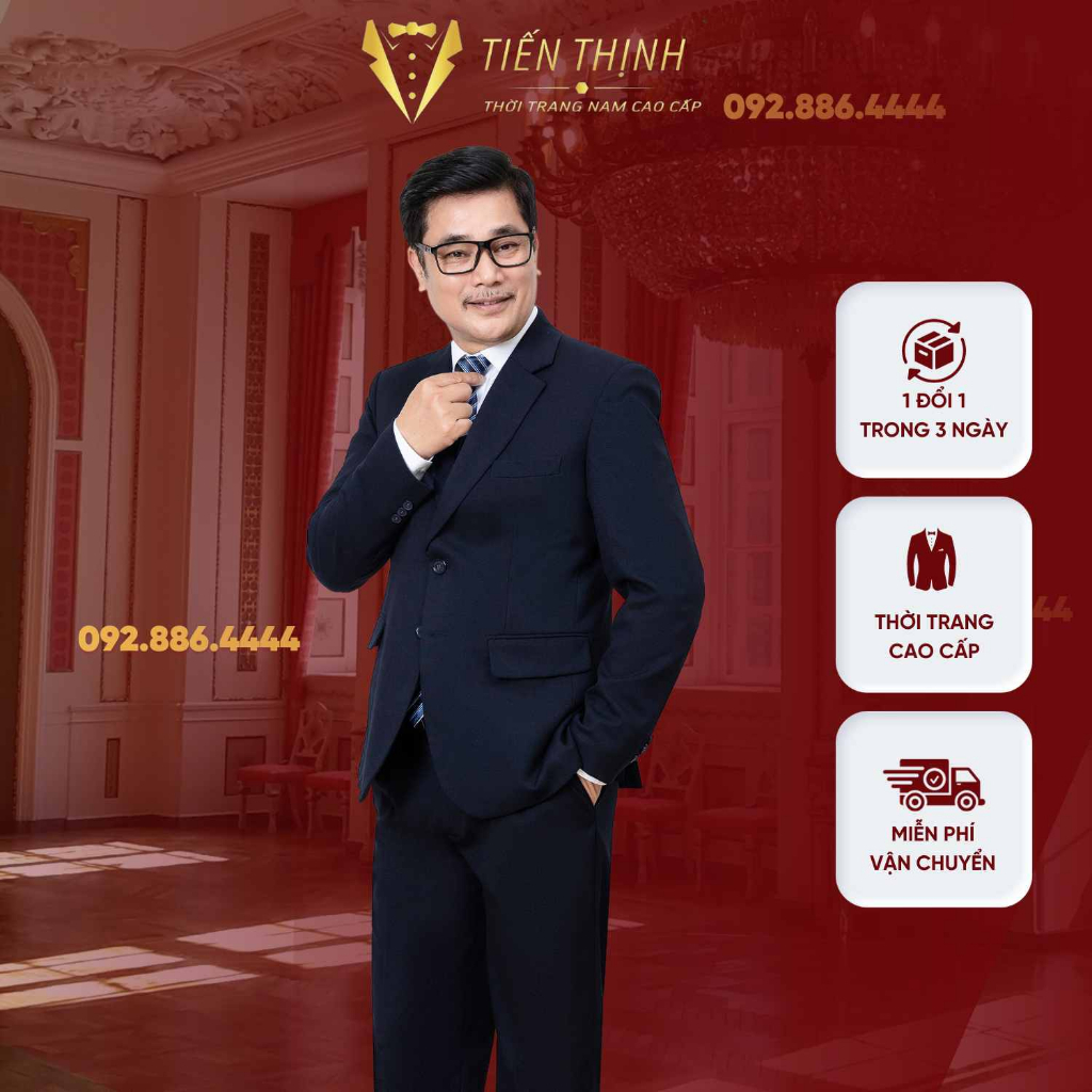 Bộ Vest Nam Trung Niên Chất Liệu Vải Tuýt Si Nhập Khẩu Hàn Quốc Co Giãn Nhẹ Sang Trọng Lịch Lãm