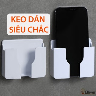 Giá kệ đựng remote điều khiển có sẵn miếng dán tường Living C, giá đỡ điện thoại khi sạc dán tường