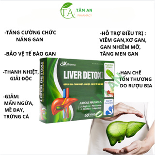 Viên uống bổ gan - Thanh nhiệt giải độc mát gan Liver Detoxi 60 viên Hỗ