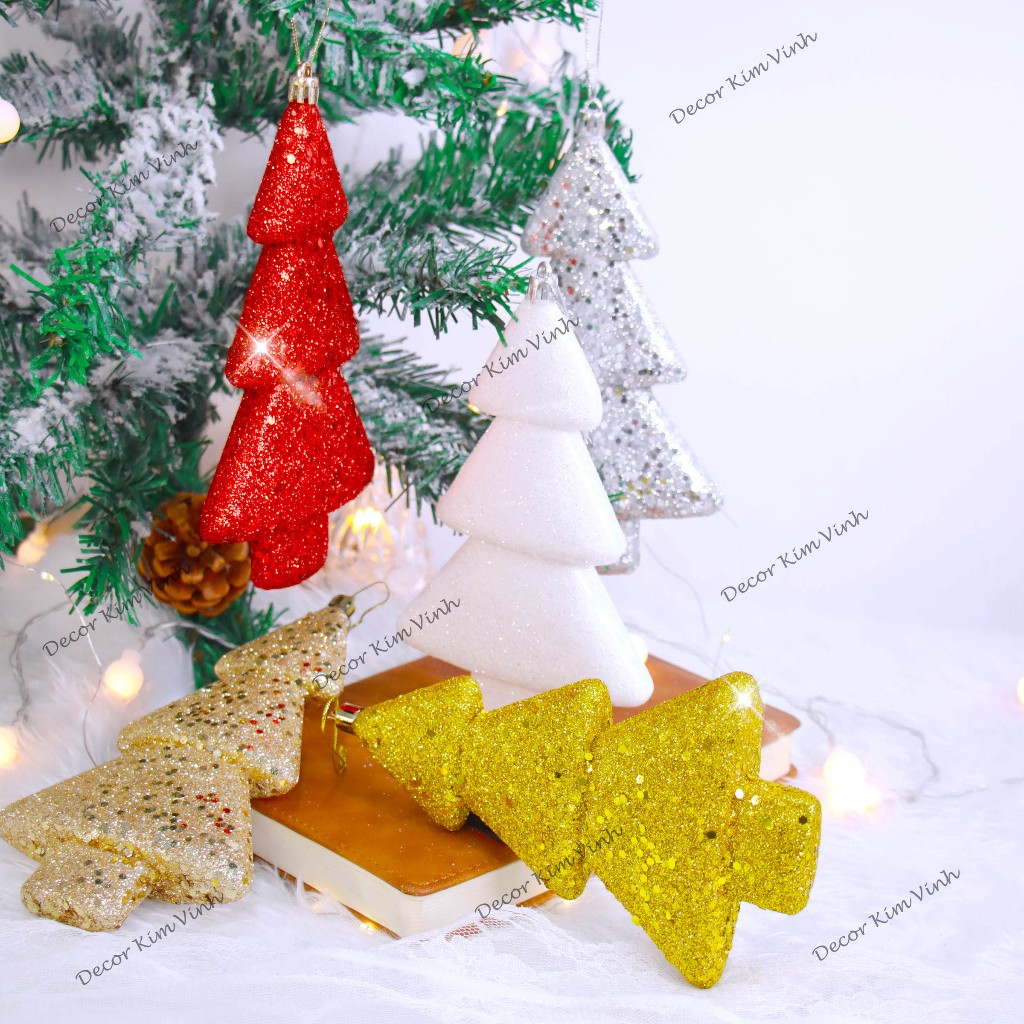 Cây Thông Noel Xốp Nhũ XOP01 Nhiều Màu Sắc Phụ Kiện Trang Trí Giáng Sinh