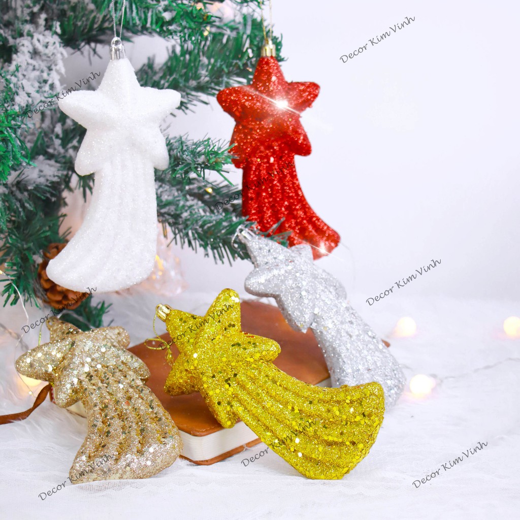 Dây Treo Sao Băng Nhũ XOP03 Decor Trang Trí Noel Giáng Sinh