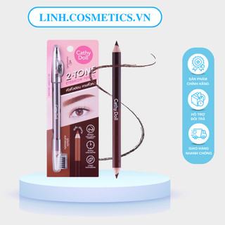 Chì kẻ mày Cathy Doll Chì kẻ mày hai đầu 2 màu trong một thỏi có đầu chuốt Cathy Doll 2-Tone Eyebrow Pencil