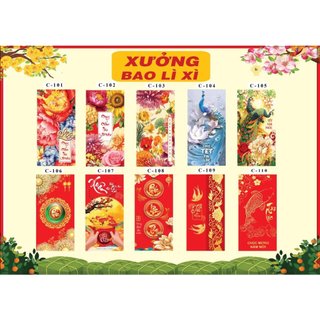 50 bao lì xì nhiều mẫu giá sỉ, bao lì xì tết 2024