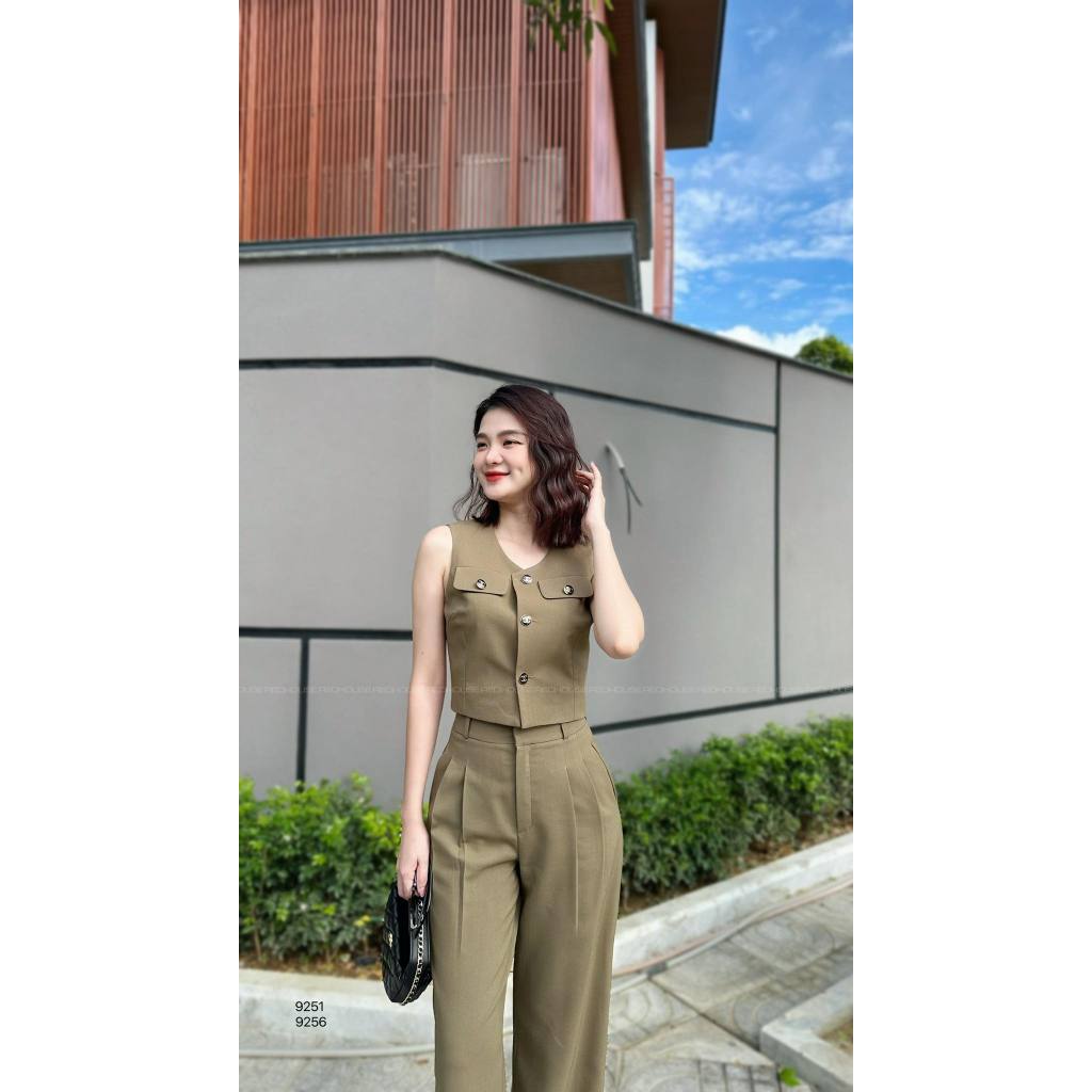 Áo gile thiết kế cúc