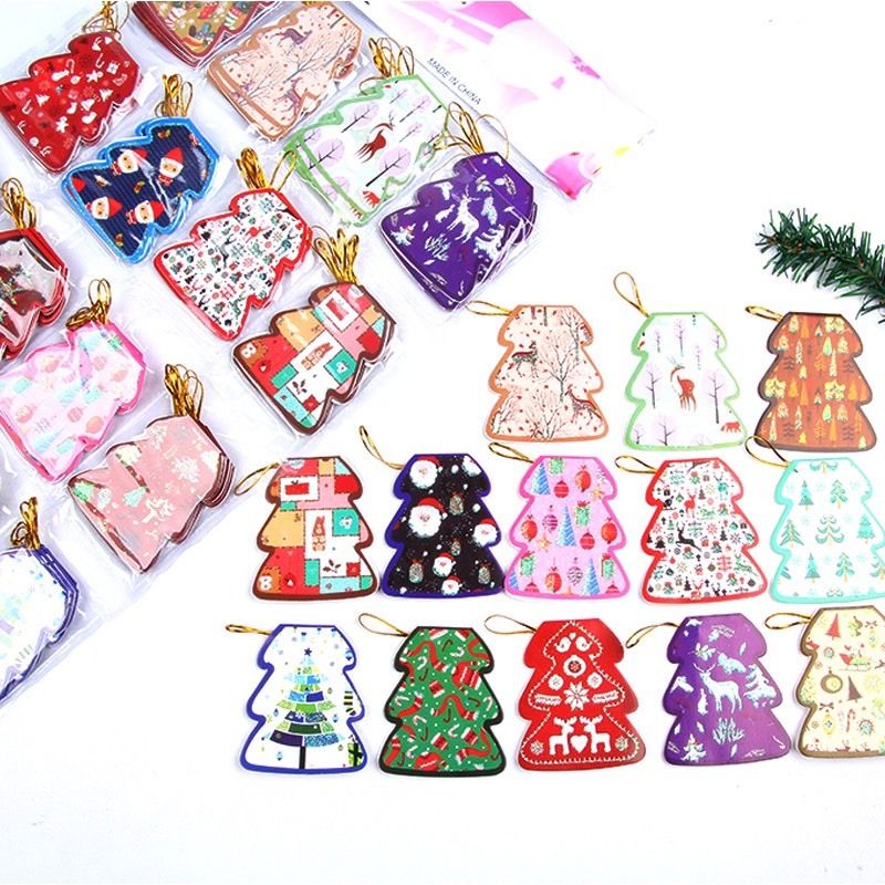 Set 10 Thiệp Cây Thông Màu T25 Trang Trí Noel Giáng Sinh