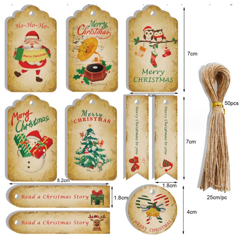 Set 48-50 Thiệp T10 Trang trí Cây Thông, Trang Trí Noel Giáng Sinh Phong cách hiện đại