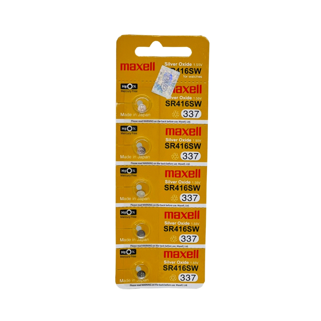 Vỉ 5 Viên Pin MAXELL SR416 / SR416SW / 3337 Made in Japan Chính Hãng Thay Pin Đồng Hồ Đeo Tay