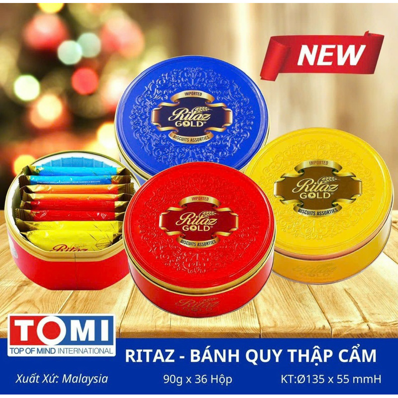 Bánh Quy Ritaz Gold Assorted Biscuits 90g HT tròn nhỏ